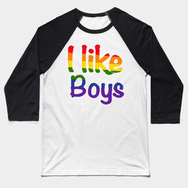 I like boys gay pride Baseball T-Shirt by system51